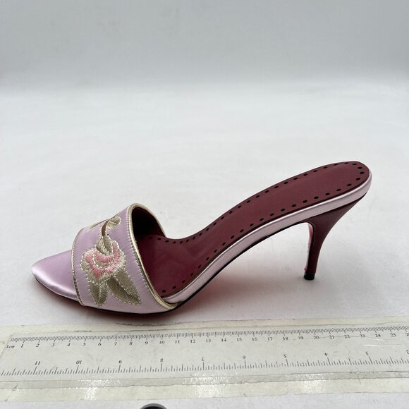 Purple Open Toe High Heel Sandals Slip On Mules Backless Comfy Dress Shoes - Picture 1 of 7